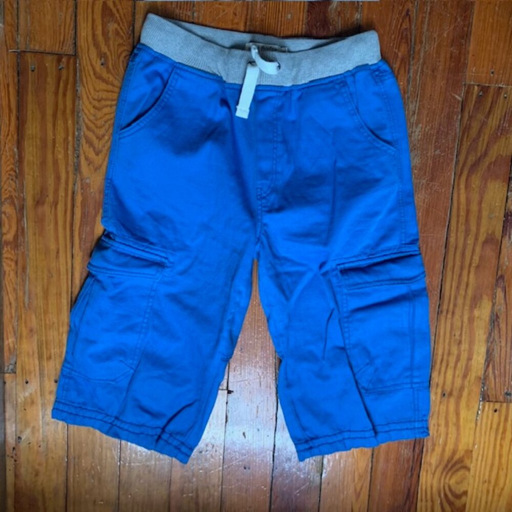 Mini Boden Boys Blue Cargo Bermuda, Size 14